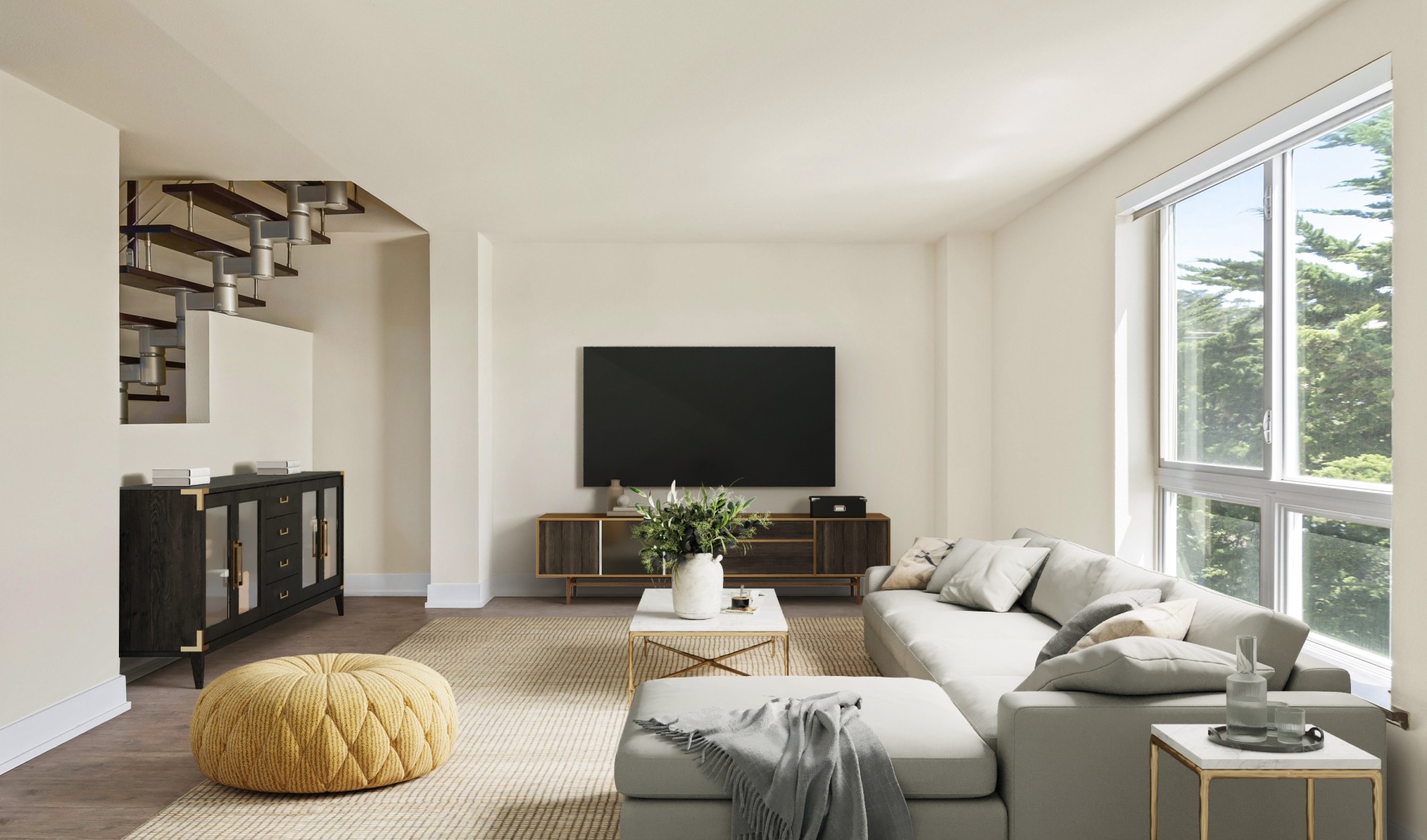 Spacious and bright living room